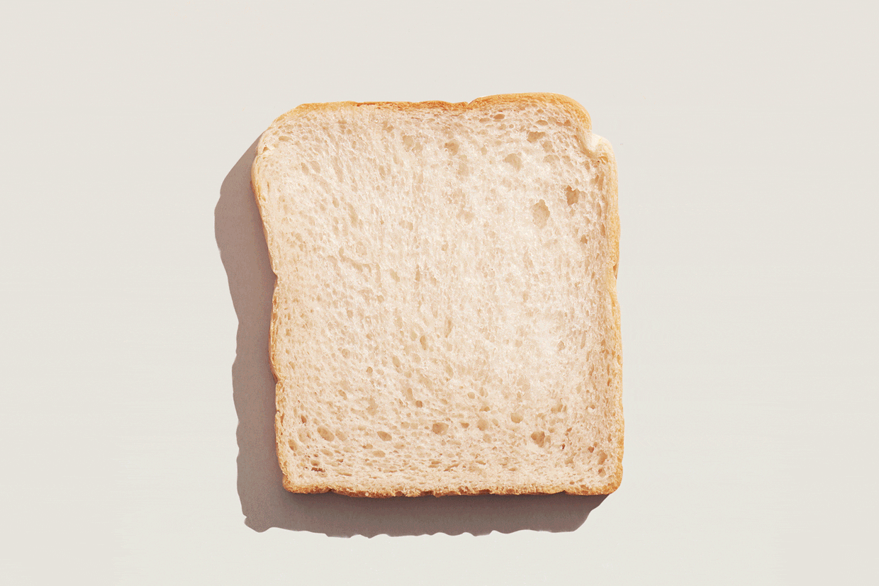 An animated gif of a slice of bread being turning into burnt toast.